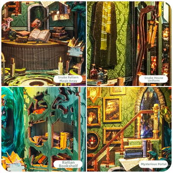 Ξύλινο DIY βιβλιοστάτης-παζλ καμπίνας – Χειροποίητο από Whale Sky, Προέλευση Φουτζιάν, Νέοι 15–35