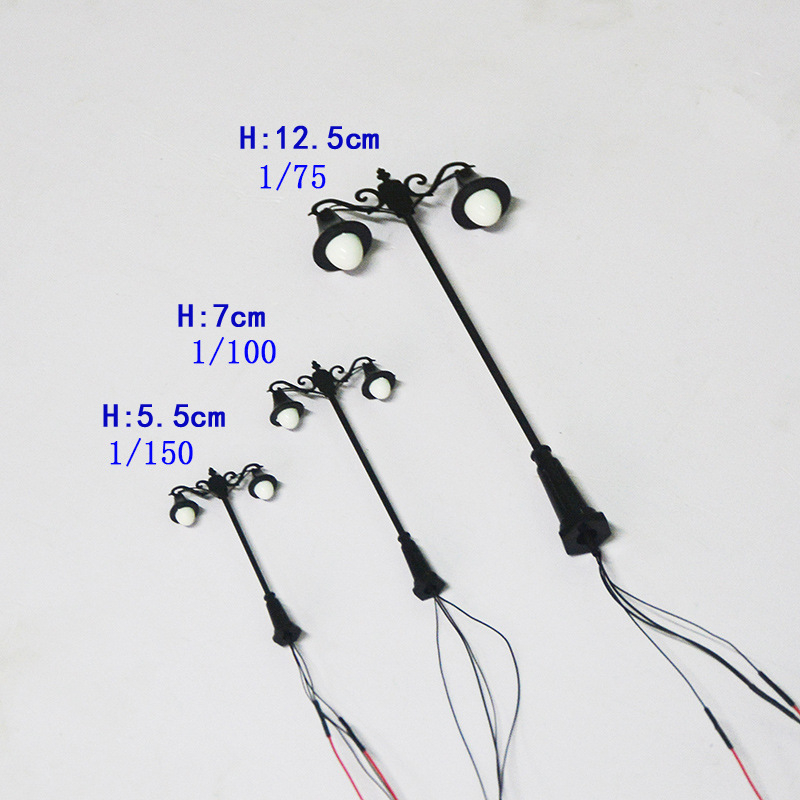 Модел за пясъчни сцени – Желязо, европейска антична дворна улична лампа, мащаб 1:75–1:150, статичен, персонализация по поръчка