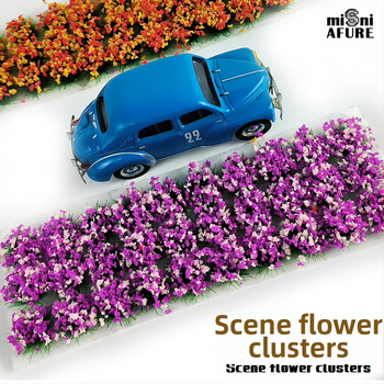 Моделен миниатюрен пейзаж с групи цветя – от смола, Times miniature model, 1 кутия/30 броя, DIY възможно, сглобен