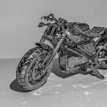 Elektriskais motocikls 3D metāla puzle – DIY salikšana, trīsdimensiju modelis pusaudžiem (7–14 gadi), izglītojoša spēle