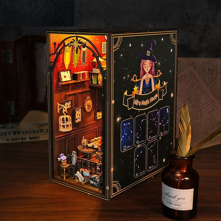 3D ξύλινο μοντέλο συναρμολόγησης βάσης βιβλίου – DIY-ready, Mira Magic House από Hongda, για ηλικίες 15–35