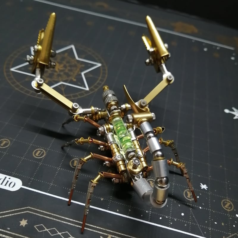 3D metāla mehāniskais kukaiņu salikšanas komplekts – Skorpionu 2 Steampunk modelis, DIY salikšana, daudzfunkcionāls