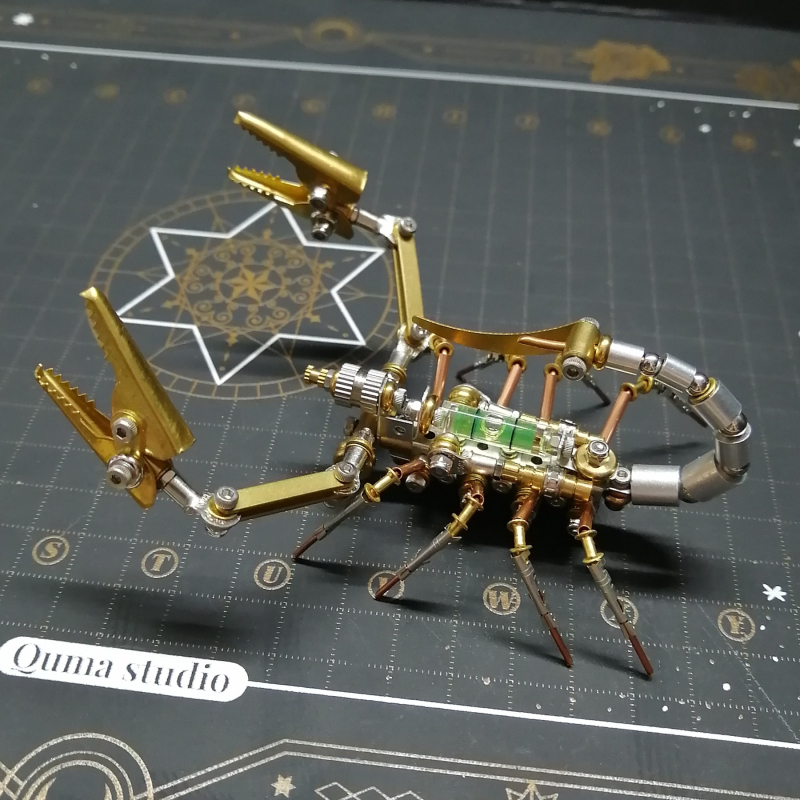3D metalo mechaninis vabzdžių surinkimo rinkinys – Mažasis skorpionas 2 Steampunk modelis, DIY surinkimas, daugiafunkcis