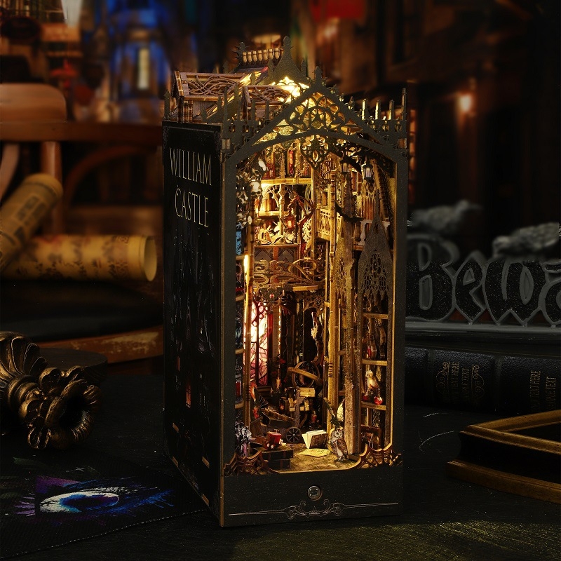 Ξύλινη DIY βάση βιβλίων – σπιτάκι σε σχήμα καλύβας, 3D χειροποίητο μοντέλο; Υλικό: Ξύλο; Ηλικία: 15-35 ετών; Μάρκα: Άλλο; Συσκευασία: Κουτί