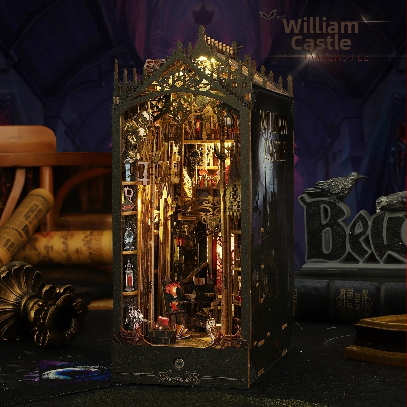 Дървен DIY държач за книги – къщичка във форма на кабина, 3D ръчно изработен модел; Материал: дърво; Възраст: 15-35 години; Марка: Други; Опаковка: кутия