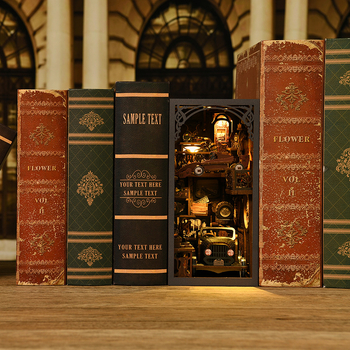 Ξύλινο βιβλιοστάτης αυτοκινήτου σε ρετρό στυλ – DIY παζλ μοντέλο, χειροποίητο νυχτερινό φως