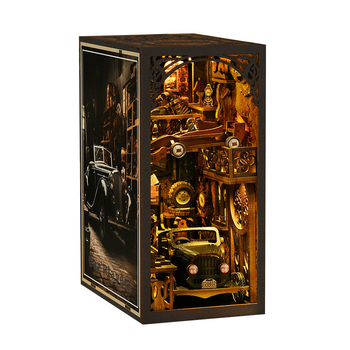 Ξύλινο βιβλιοστάτης αυτοκινήτου σε ρετρό στυλ – DIY παζλ μοντέλο, χειροποίητο νυχτερινό φως