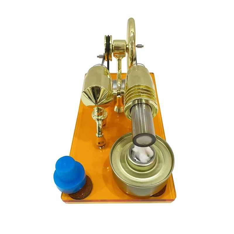 Stirlinga dzinējs ar ģeneratoru: fizikas eksperiment ar tvaika motoru (Tips: Stirlinga dzinējs; Materiāls: sakausējums; Vecums: 7–14 gadi)