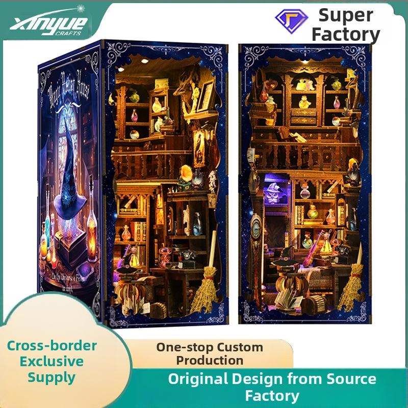 Ξύλινο DIY μοντέλο καμπίνας για βιβλία – βιβλιοστάτης, μάρκα Xinyue, χειροποίητο, κατάλληλο για 7–14 ετών, βάρος 1199 g