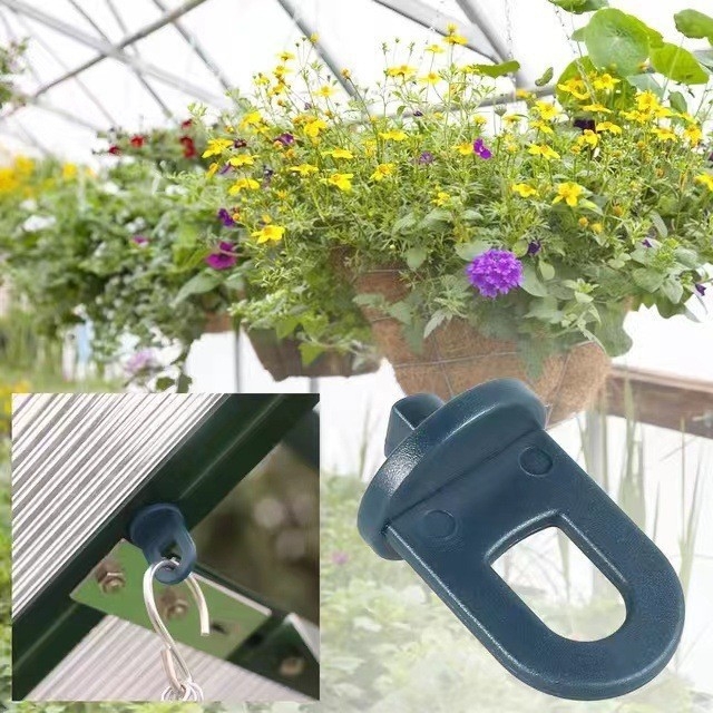 Cârlig în formă de S pentru ghivece atârnate în seră, clips plastic de fixare cu inel (Material: Plastic; Tip: Cârlig în formă de S; Utilizare: Grădină)