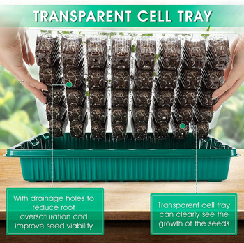 Λάμπα καλλιέργειας σπορόφυτων με πλήρες φάσμα και έξι μακριές λωρίδες, περιλαμβάνει τρεις γλάστρες σπορόφυτων με 120 τρύπες (120 LED, 600 lm, ζωή 50 000 h, IP45, είσοδος 5V)