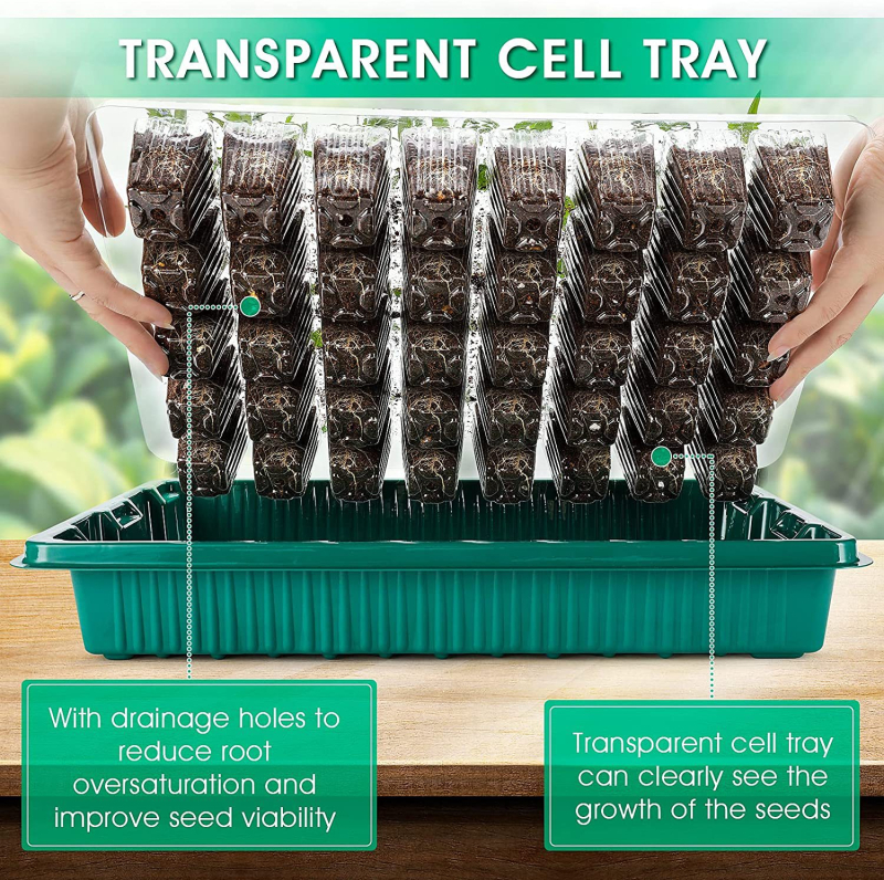 Λάμπα καλλιέργειας σπορόφυτων με πλήρες φάσμα και έξι μακριές λωρίδες, περιλαμβάνει τρεις γλάστρες σπορόφυτων με 120 τρύπες (120 LED, 600 lm, ζωή 50 000 h, IP45, είσοδος 5V)