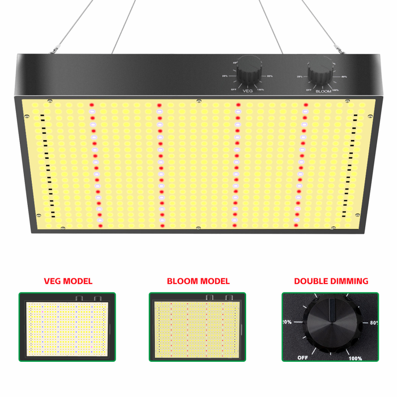 LED φως φυτών PB2000PRO με διπλό έλεγχο φωτισμού, 2000W, πλήρες φάσμα, 630 LED, IP42, έλεγχος με περιστροφικό διακόπτη