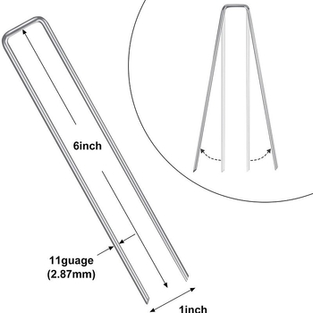 Πείρος εδάφους σε σχήμα U για στερέωση γεωϋφάσματος και γκαζόν, γαλβανισμένος σίδηρος