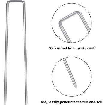 Πείρος εδάφους σε σχήμα U για στερέωση γεωϋφάσματος και γκαζόν, γαλβανισμένος σίδηρος