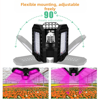 Λαμπτήρας ανάπτυξης φυτών LED με αναδιπλούμενο σχεδιασμό, 144 LED, 1600 lm, 85–265 V, διάρκεια ζωής 10.000 h