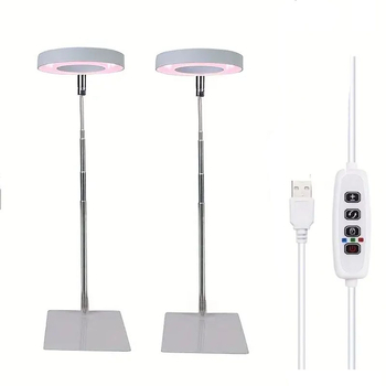 Λυχνία ανάπτυξης φυτών με βάση δαχτυλιδιού αγγέλου, ρυθμιζόμενη ύψος, πλήρες φάσμα για παχύφυτα, 48 LED, IP44, διάρκεια ζωής 30000 h