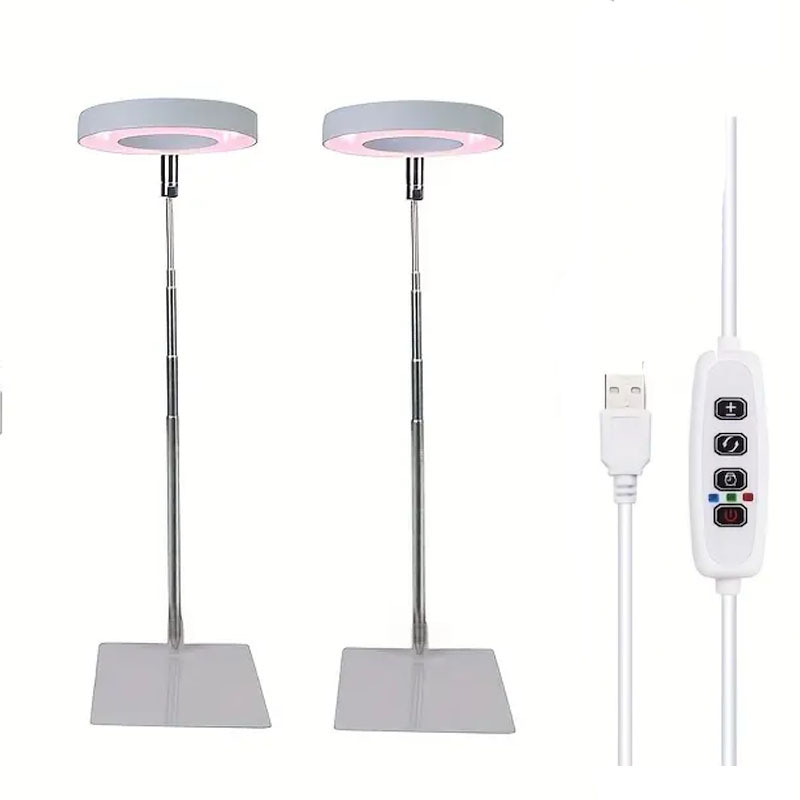 Λυχνία ανάπτυξης φυτών με βάση δαχτυλιδιού αγγέλου, ρυθμιζόμενη ύψος, πλήρες φάσμα για παχύφυτα, 48 LED, IP44, διάρκεια ζωής 30000 h