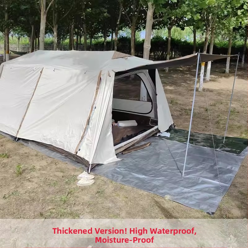 Kempingo išorinis storintas grindų kilimėlis – dvipusis, PE medžiaga, atsparus vandeniui, UV apsauga