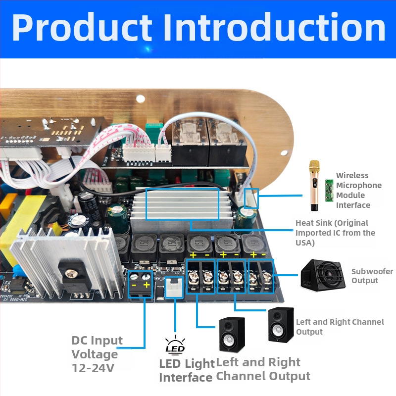 Платка за усилване D900, Bluetooth 2.1-канал, висока мощност 3116