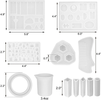 Σετ φορμών σιλικόνης για εποξειδική ρητίνη κοσμήματα DIY — 151 τεμάχια Time Gem μενταγιόν για κολιέ, προέλευση Jinhua, 2020