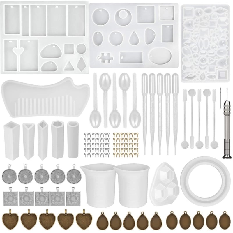 Set silikonskih kalupa za epoxy smolu za DIY nakit — 151 komada Time Gem privjesci za lančić, porijeklo: Jinhua, 2020