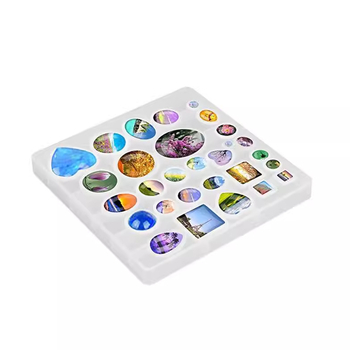 Aouke 31 τεμάχια σετ σιλικόν καλούπια για κέικ — Ακανόνιστες μορφές: κύκλος, τετράγωνο, καρδιά, οβάλ, με βάση κράματος