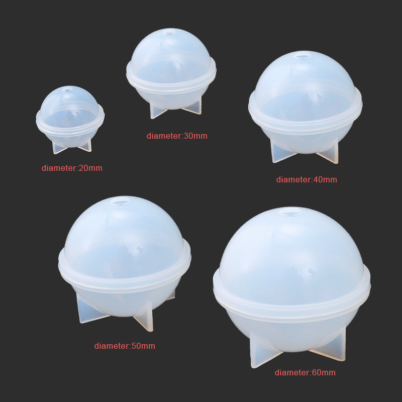 Силиконова форма за сфери за DIY бижута с изсушени цветя – комплект полусферични орнаменти