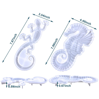 Καλούπι σιλικόνης ρητίνης Gecko Seahorse για 3D DIY χειροτεχνίες, ακανόνιστο σχήμα