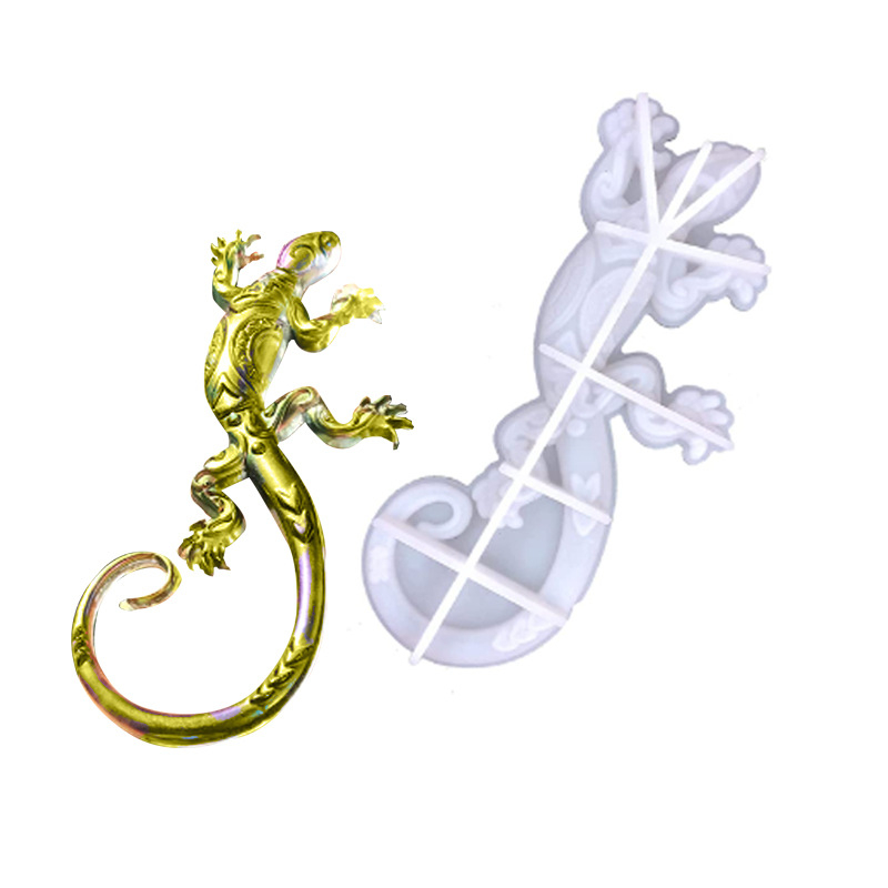 Gecko i morski konjic – silikonski kalup za smolu, 3D životinje DIY za zidnu dekoraciju i dom – poklon za Halloween i Božić