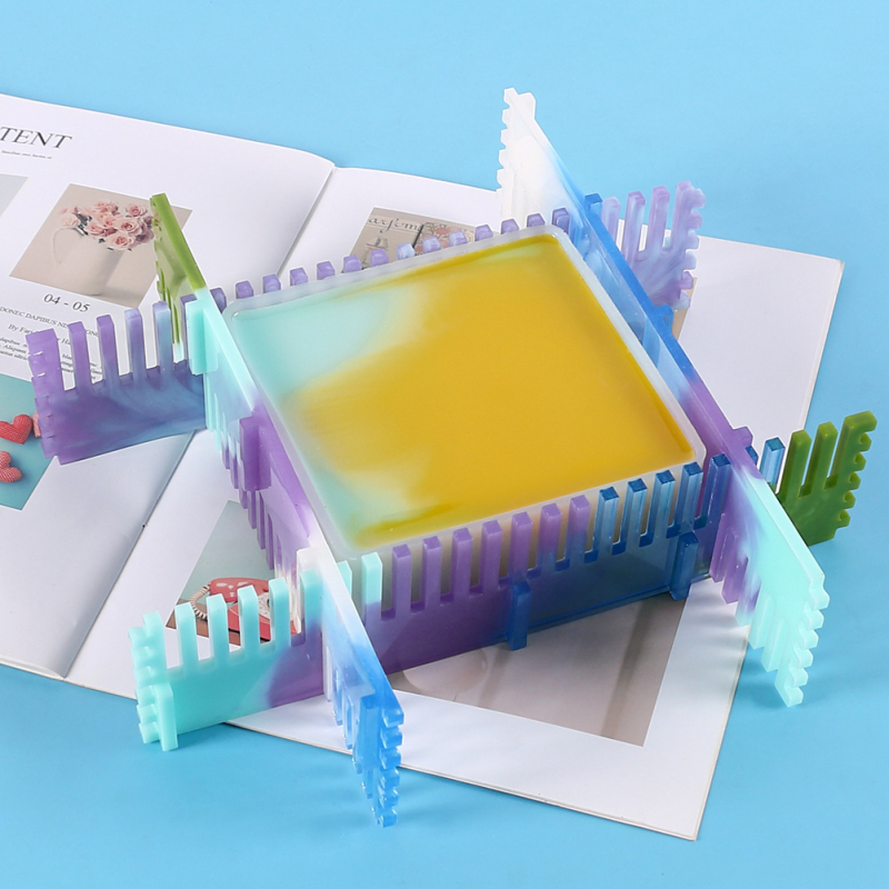 Sko DIY кристална епоксидна рамкова форма с зигзагообразна ограда – регулируема рамка, нестандартна форма за печене