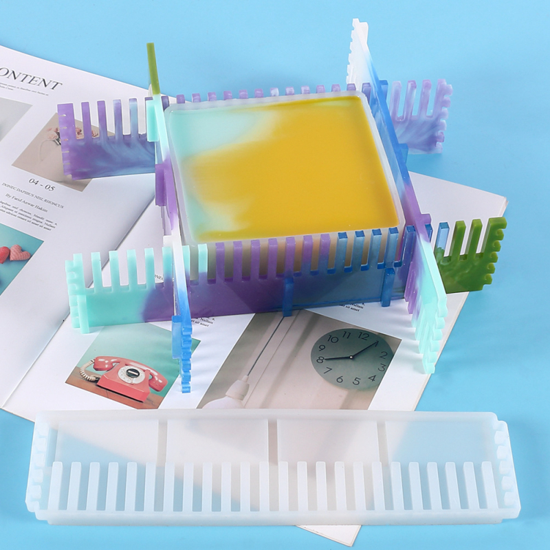 Sko DIY кристална епоксидна рамкова форма с зигзагообразна ограда – регулируема рамка, нестандартна форма за печене