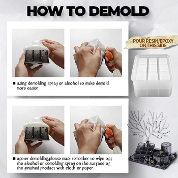 Σετ καλουπιών σιλικόνης για ρητίνη εποξική με διακοσμητικό ελάφι για τραπέζι, εννιά τετράγωνα σε πλέγμα, 31 τεμάχια