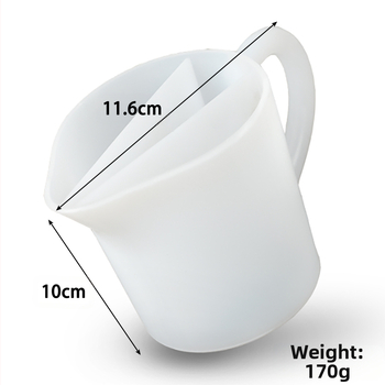 Σιλικόνινο κύπελλο ανάμειξης με τρία διαμερίσματα και εργονομική λαβή για ανάμειξη χρωμάτων και διακόσμηση τούρτας