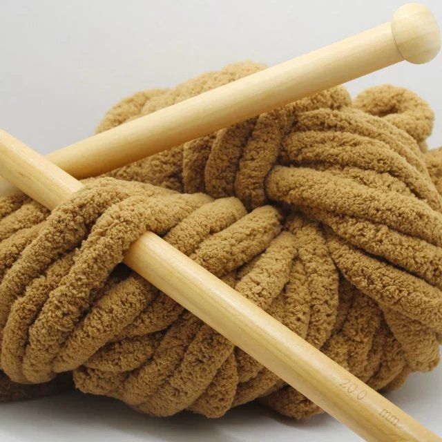 Chenille Thick Ice Thread – Mišinys, Semi-Worsted, Hank siūlai rankšluosčiams