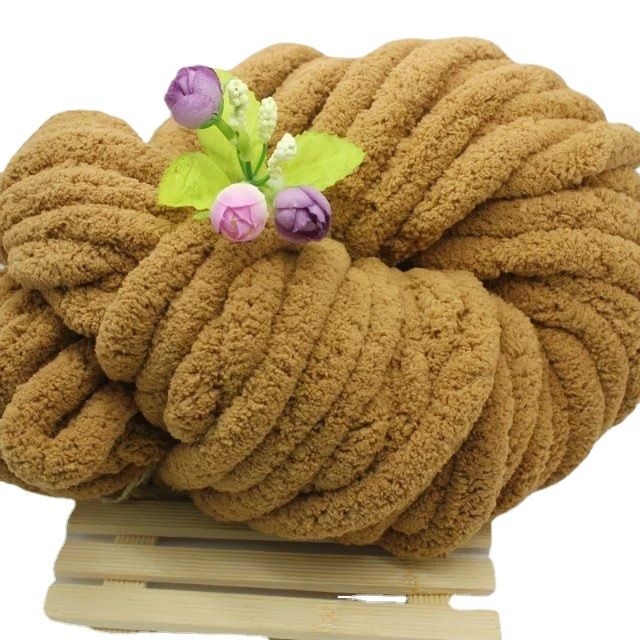 Chenille Thick Ice Thread – Mišinys, Semi-Worsted, Hank siūlai rankšluosčiams