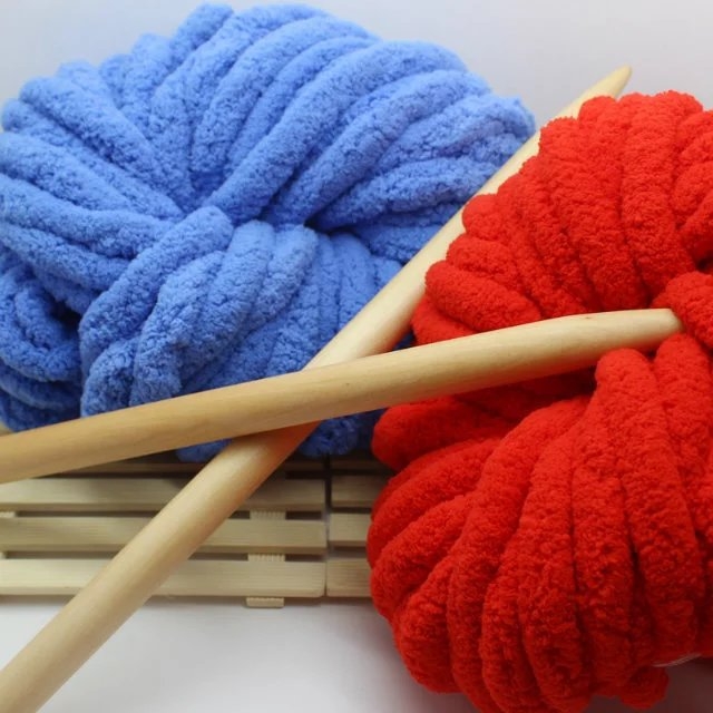 Chenille Thick Ice Thread – Maisījums, Semi-Worsted, Hank diegs dvieļiem