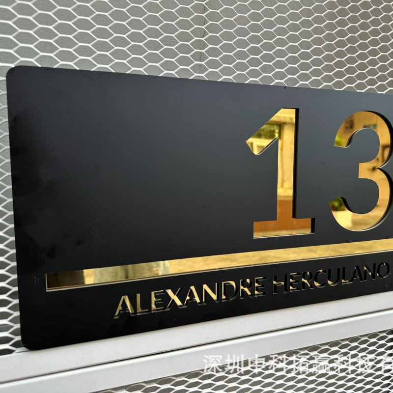 Akrilo adreso numerio plokštelė, pritaikyta viešbučiams ir butams