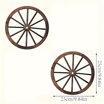 Ouyou Boxwood западни фалшиви колела декоративни елементи, 2 бр., дървени винтидж орнаменти за бар количка