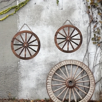 Ouyou Boxwood δυτικά ψεύτικα τροχάκια διακοσμητικά, 2 τεμάχια, ξύλινες vintage διακοσμητικά για μπαρ καρότσα