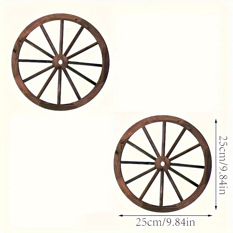 Ouyou Boxwood западни фалшиви колела декоративни елементи, 2 бр., дървени винтидж орнаменти за бар количка