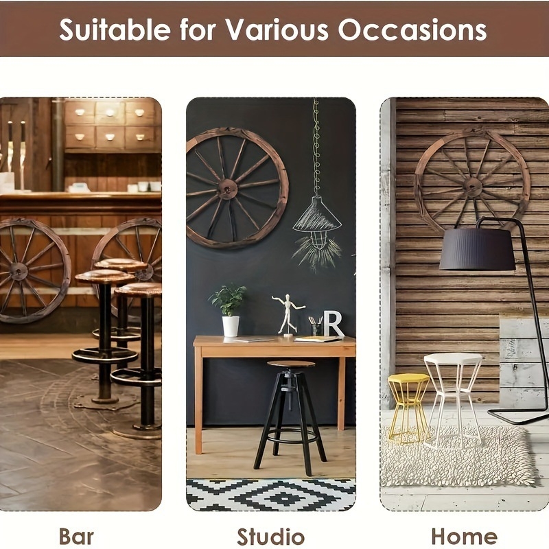 Ouyou Boxwood западни фалшиви колела декоративни елементи, 2 бр., дървени винтидж орнаменти за бар количка