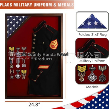 Ξύλινο κουτί σκιάς με καπάκι – προθήκη φωτογραφιών για στρατιωτικές και αστυνομικές στολές και νυφικές φορέσεις, μοντέρνος μινιμαλιστικός σχεδιασμός, χωρητικότητα 1 L, δυνατότητα εκτύπωσης λογοτύπου