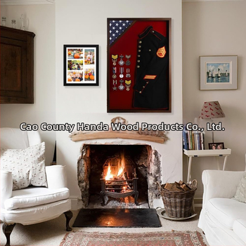 Ξύλινο κουτί σκιάς με καπάκι – προθήκη φωτογραφιών για στρατιωτικές και αστυνομικές στολές και νυφικές φορέσεις, μοντέρνος μινιμαλιστικός σχεδιασμός, χωρητικότητα 1 L, δυνατότητα εκτύπωσης λογοτύπου