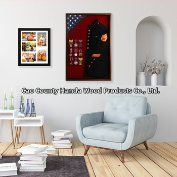 Ξύλινο κουτί σκιάς με καπάκι – προθήκη φωτογραφιών για στρατιωτικές και αστυνομικές στολές και νυφικές φορέσεις, μοντέρνος μινιμαλιστικός σχεδιασμός, χωρητικότητα 1 L, δυνατότητα εκτύπωσης λογοτύπου