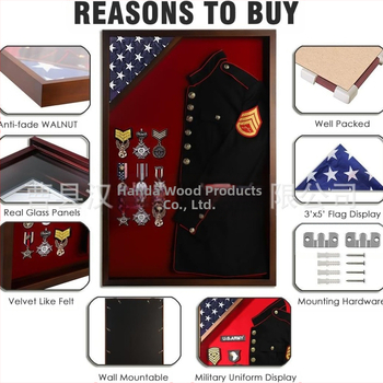 Ξύλινο κουτί σκιάς με καπάκι – προθήκη φωτογραφιών για στρατιωτικές και αστυνομικές στολές και νυφικές φορέσεις, μοντέρνος μινιμαλιστικός σχεδιασμός, χωρητικότητα 1 L, δυνατότητα εκτύπωσης λογοτύπου