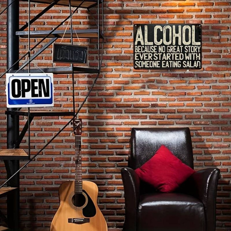 Retro fémtábla felirattal – anyag: vas; egyéb fémtárgyak; otthon, iroda, kert, tér és rendezvények használatra; ajándék