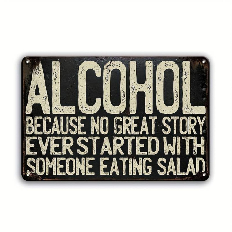 Retro fémtábla felirattal – anyag: vas; egyéb fémtárgyak; otthon, iroda, kert, tér és rendezvények használatra; ajándék