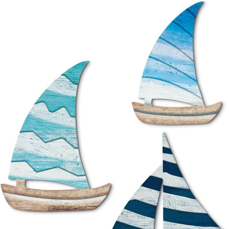 Drveni zidni umjetnički komad s ribljim rojom za plažu i vanjsku kuću uz jezero — Density Board, Craft Pendant