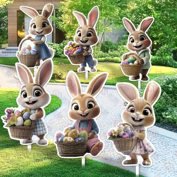 Πασχαλινή πινακίδα κήπου σε στύλο – αδιάβροχη, ανθεκτική στην υγρασία και UV-ανθεκτική (εφαρμογές: φεστιβάλ, διακόσμηση αυλής, πινακίδες εκδηλώσεων)